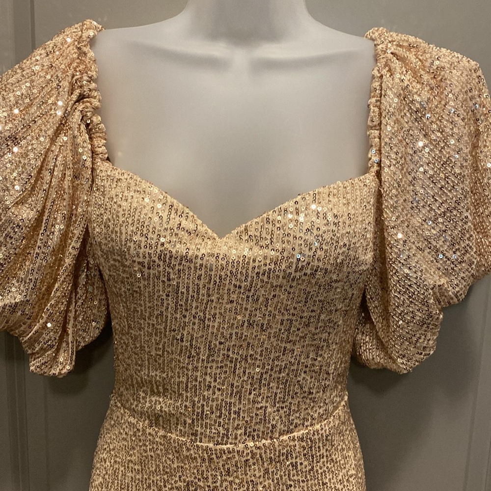 NWT Rose Gold Long Formal Sequin Dress